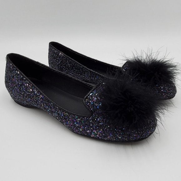 Kenneth Cole Reaction Shoes - Kenneth Cole Reaction glitter pom-pom flats